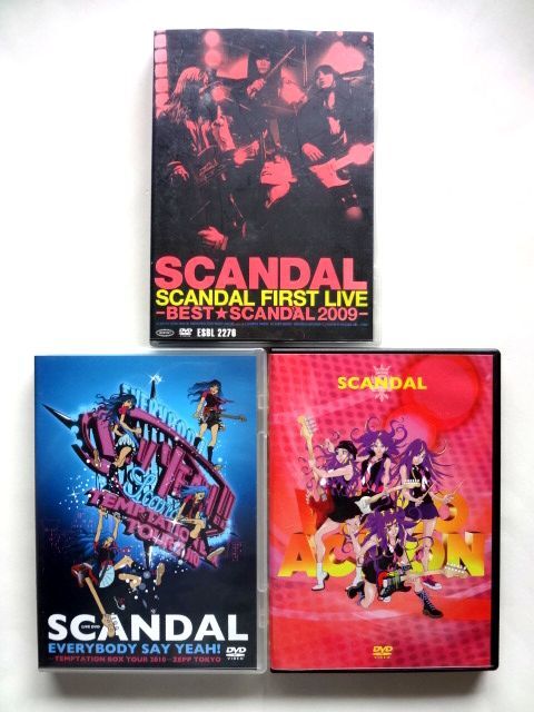 SCANDAL スキャンダル DVD 3枚 / FIRST LIVE -BEST☆SCANDAL 2009 / EVERYBODY SAY YEAH / VIDEO ACTION / 送料310円拍卖
