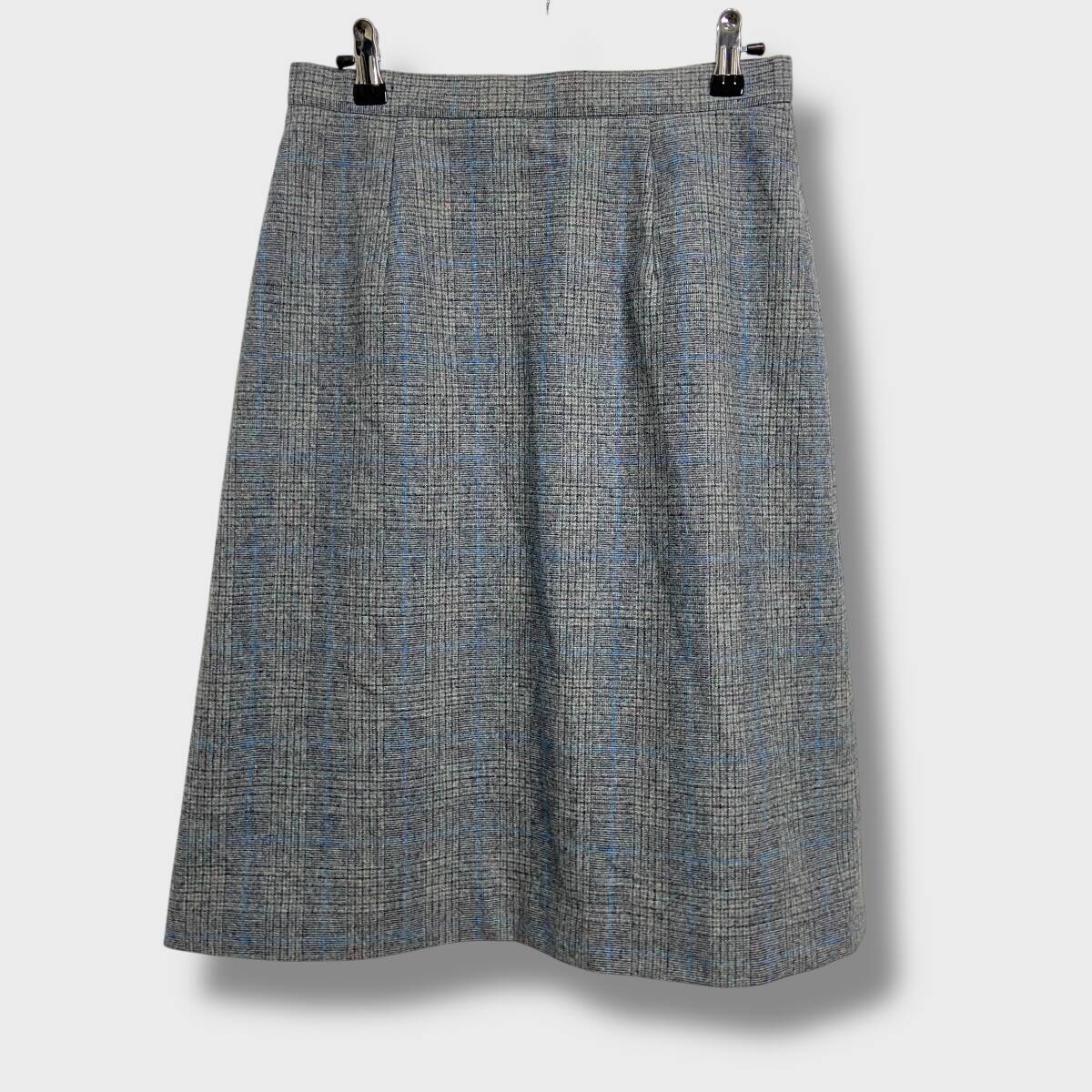 送料無料☆PENDLETON☆ペンドルトン☆USA製☆チェック柄ウールスカート☆70s☆ミドル丈☆グレー系☆B25M拍卖