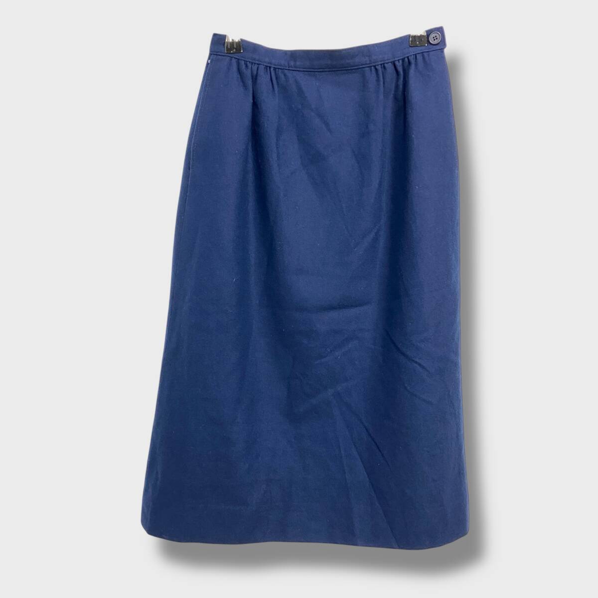 送料無料☆PENDLETON☆ペンドルトン☆USA製☆ウールスカート☆ミドル丈☆無地☆ネイビー☆サイズ6☆B25M拍卖