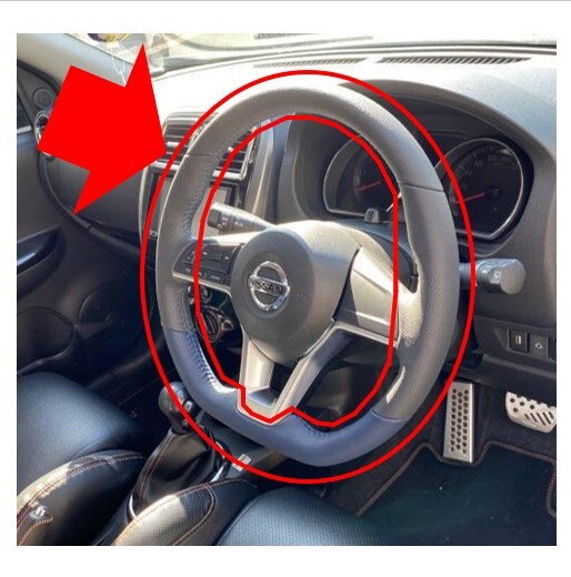 ◆新品 未使用 純正部品 日産 HE12 ノート E-POWER AUTECH 本革巻 ステアリング K13 マーチ 流用 ハンドル カスタム 流用 レア★拍卖