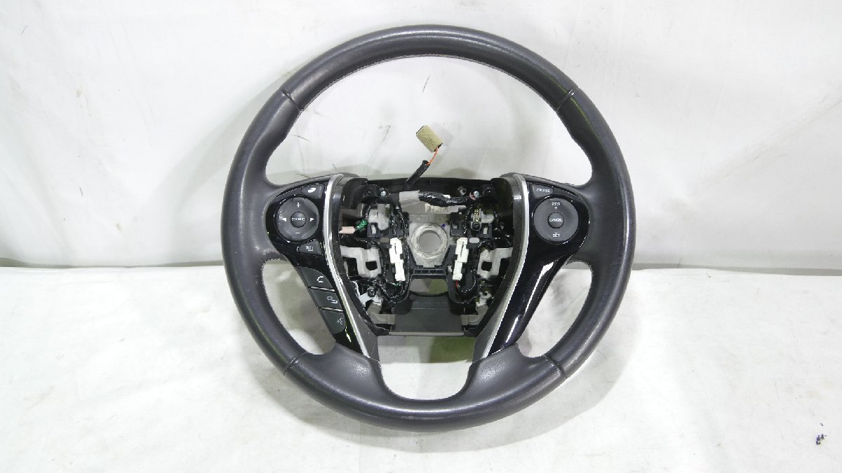 S1962IS ホンダ オデッセイ RC1 純正 レザー ステアリング ホイール ハンドル パドルシフト H25年拍卖