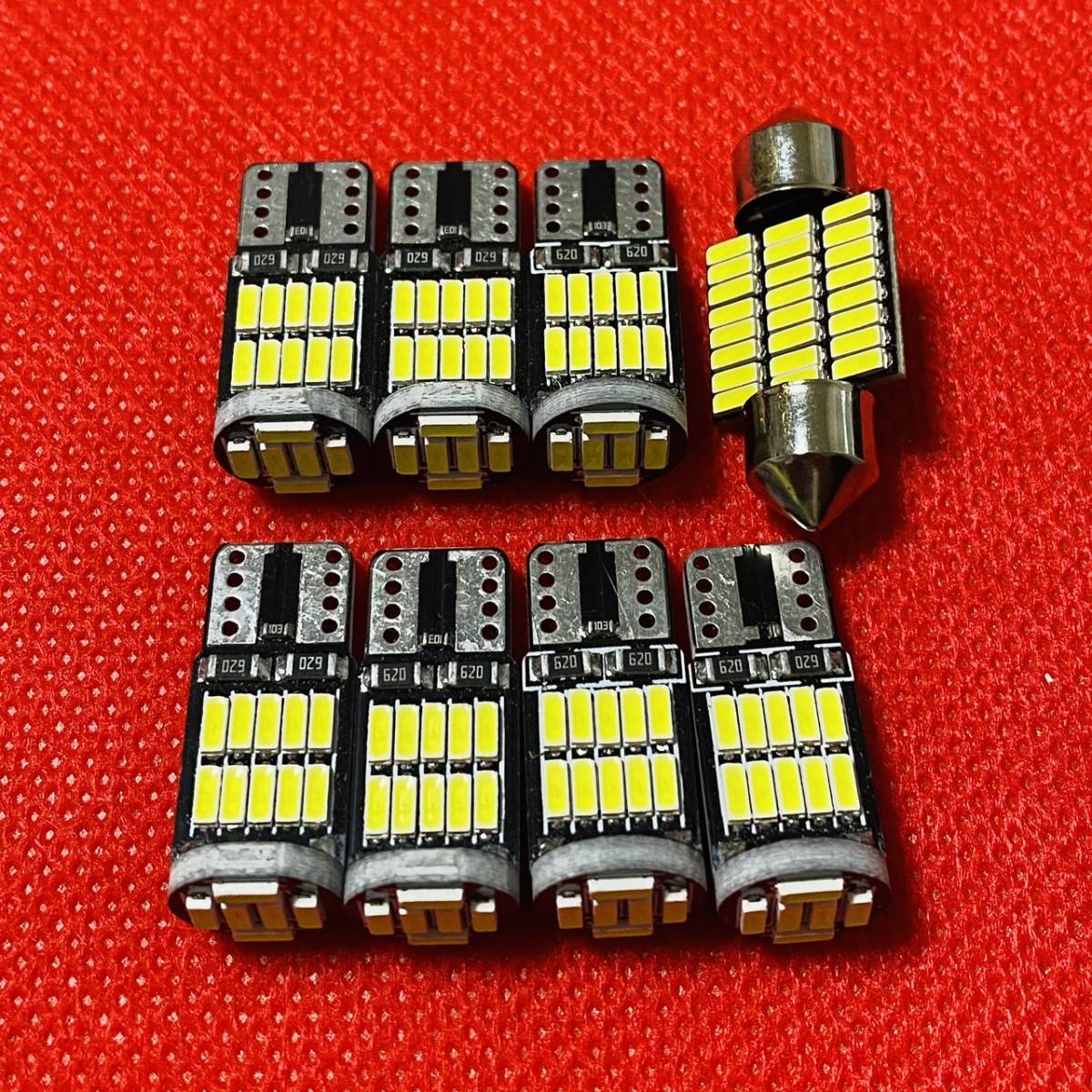 超爆光 50系 プリウス ルームランプ カーテシランプ バニティランプ 8点セット T10 LED ホワイト ウエッジ球 純正球交換 送料無料拍卖