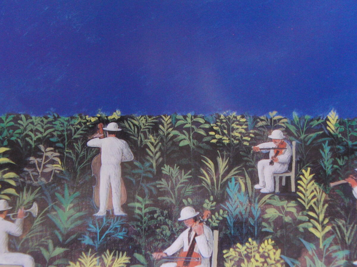 長谷川泰子、「野原の合奏」、厳選、希少画集・額装画、人気作品、新品高級額 額装付、状態良好、送料無料拍卖