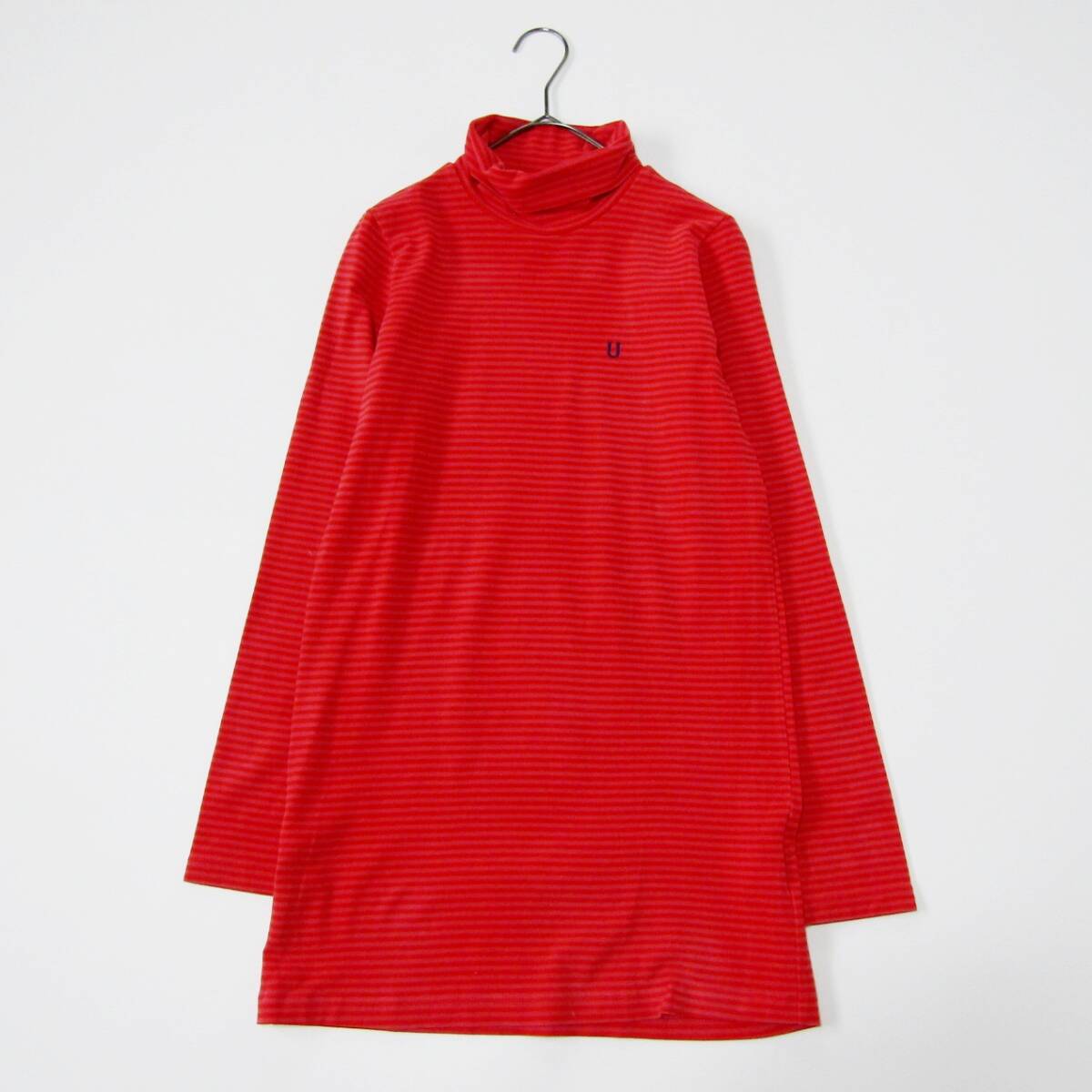 UNTITLED SPORTアンタイトルスポーツ▼ベロア調ボーダーモックネックシャツ▼Mサイズ拍卖