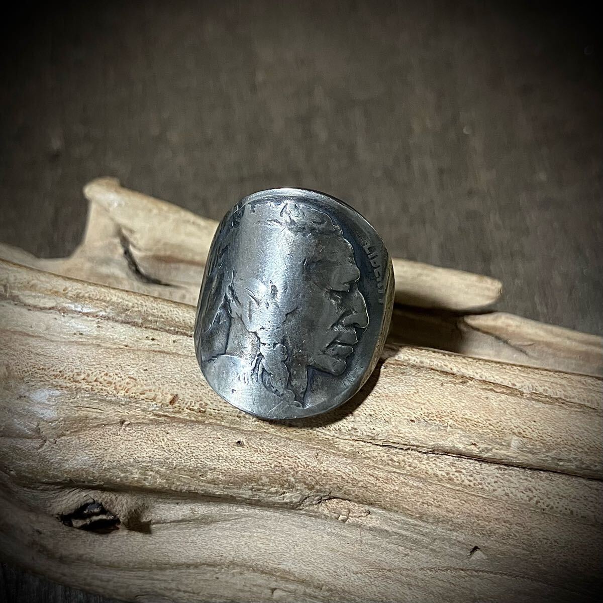 ヴィンテージコイン バッファローニッケル シルバーリング 指輪 12号 #インディアンジュエリー ナバホ族 ネイティブアメリカン 925拍卖