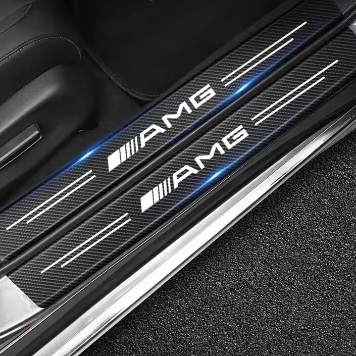 Mercedes-Benz メルセデスベンツ AMG ドアシルプロテクター カーボンファイバー ステッカー エントリーガード ステップガード PETRONAS as拍卖
