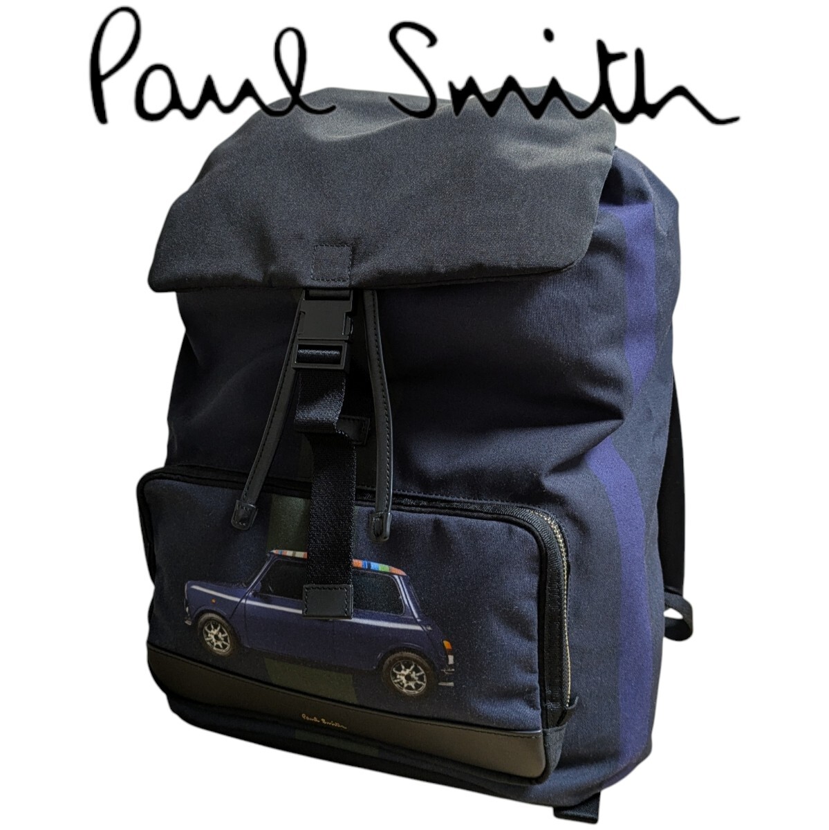 新品 ポールスミス リュックサック バックパック ミニトップストライプ PSV606 ネイビー 車 Mini メンズ カジュアル 拍卖