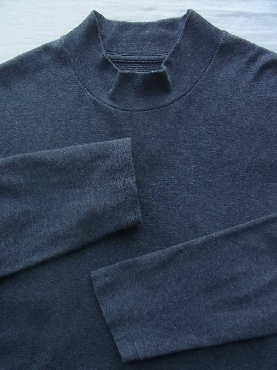 ANATOMICA アナトミカ ストレッチコットン素材 八部袖 モックネックカットソー サイズ M  日本製 杢ミディアムグレー拍卖