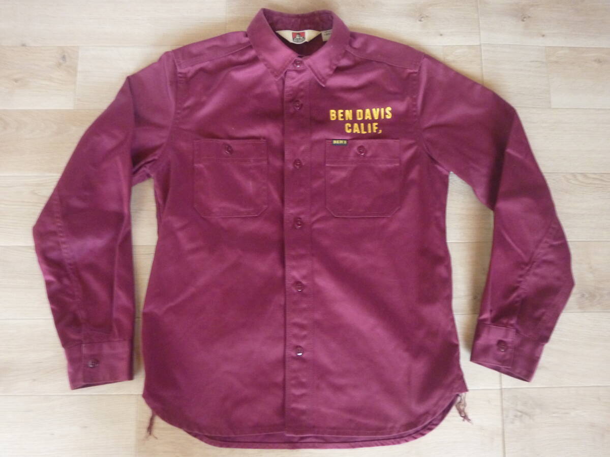 古着 BEN DAVIS ベンデイヴィス チェーンステッチ刺繍 ワークシャツ拍卖