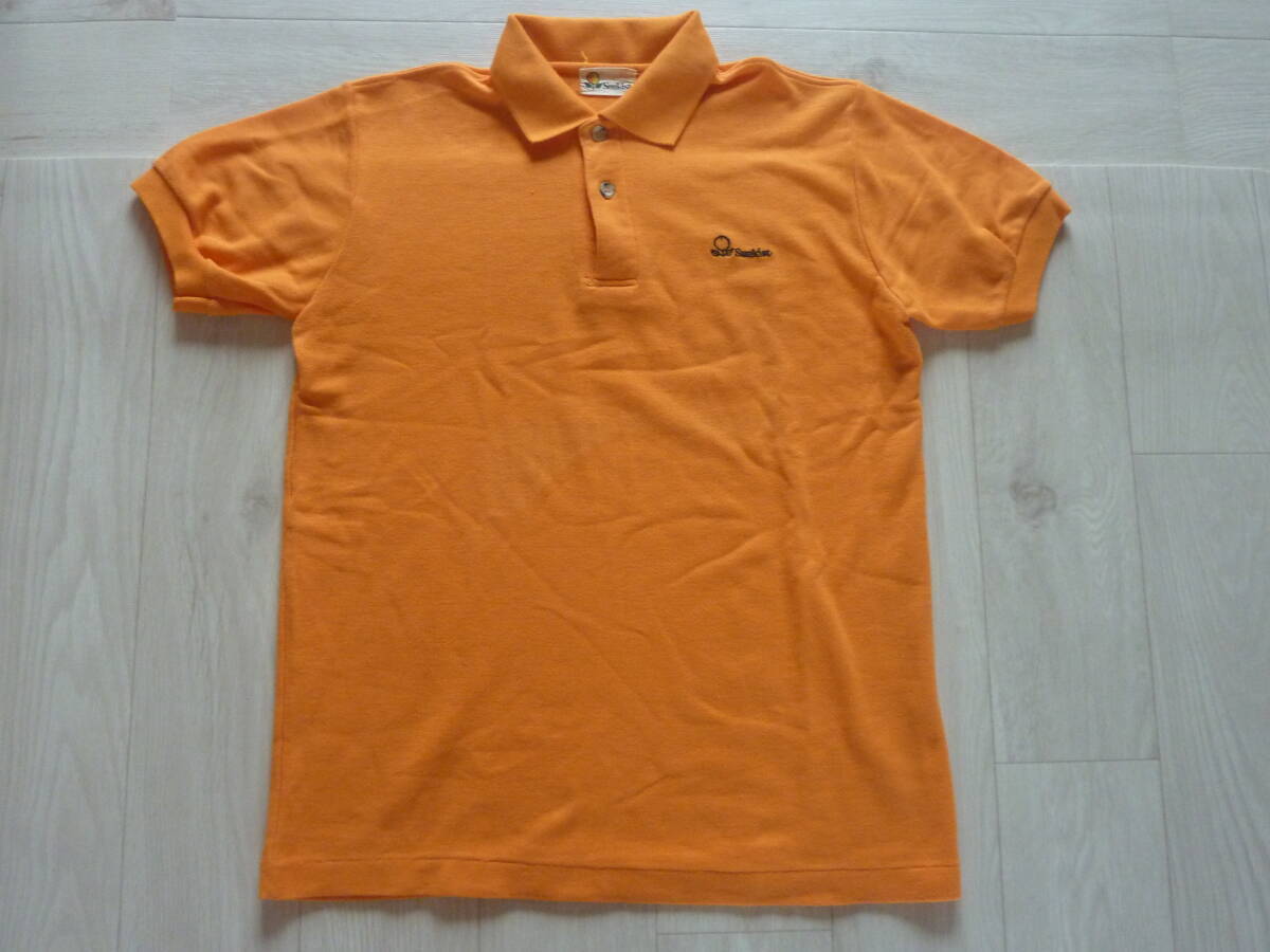 古着 サンキスト 鹿の子 ロゴ ワンポイント刺繍 半袖ポロシャツ拍卖