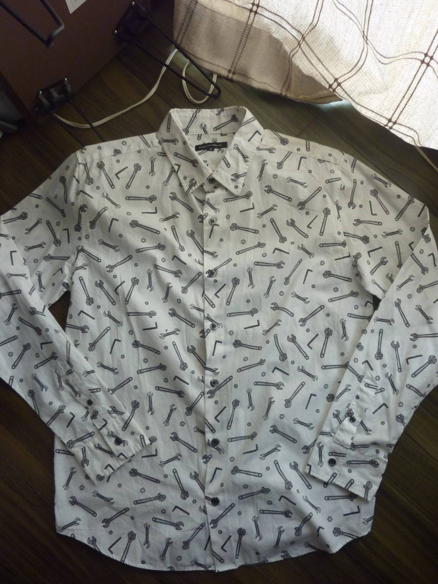 古着 ギャルソンウェーブ ツール柄 コットン 長袖シャツ 日本製拍卖