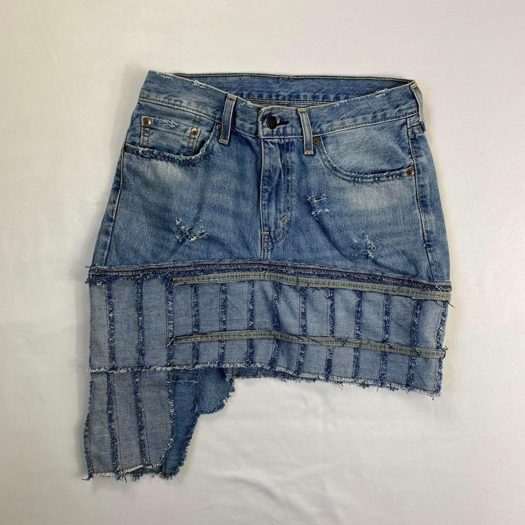 R159【リメイク】デニムスカートY2K 再構築 ハンドメイド拍卖