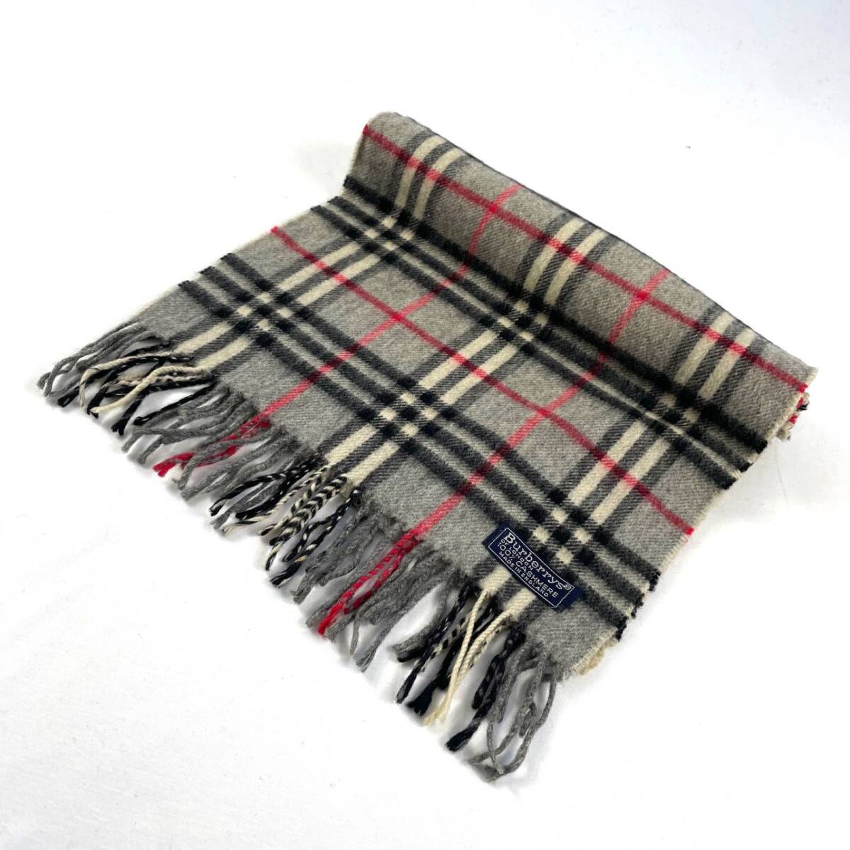 t1455 バーバリーパーバリーズ マフラー ストール カシミア100% レディース メンズ 男女兼用 英国製 90年代拍卖