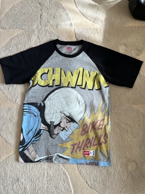 美品ユニクロUTプリントラグランTシャツメンズM SCHWINNBYCYCLES拍卖