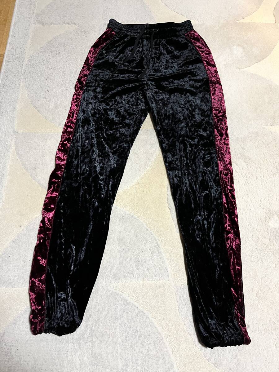 美品韓国ブランドokt.3ベロアゴムウエストジョガーパンツ黒拍卖