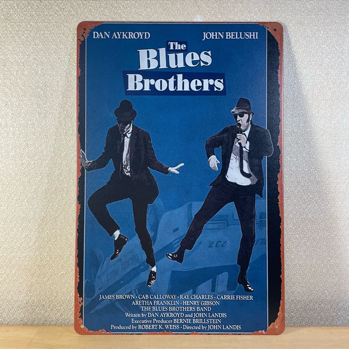 Blues Brothers ブルースブラザーズ 看板 プレート 20×30 映画 ムービー 壁掛け メタル ブリキ ディスプレイ ムービー ジェームスブラウン拍卖