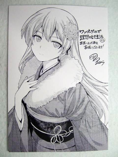 ワンダーグー 限定 理想のヒモ生活 22巻 ポストカード 250204 特典 WonderGOO 非売品 イラストカード イラストペーパー 日月ネコ 渡辺恒彦拍卖