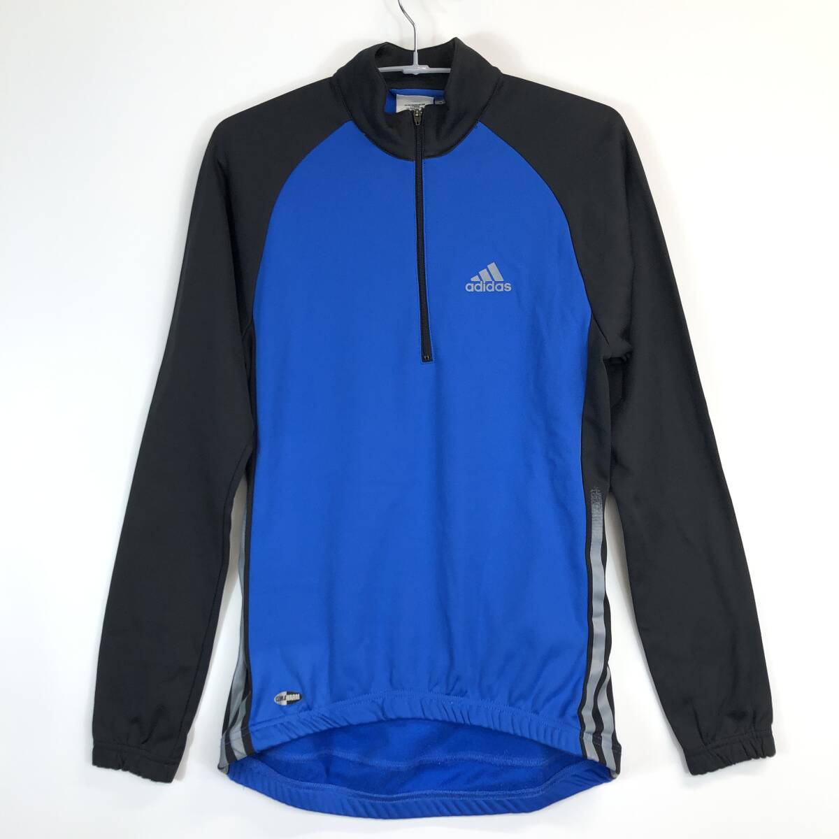アディダス adidas 裏起毛 長袖サイクルジャージ ブルー ブラック XSサイズ 793858 拍卖