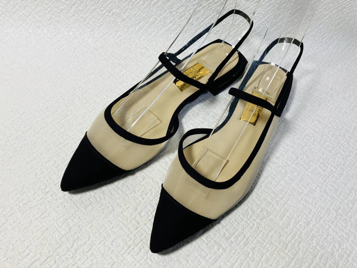 MH51◆新品◆Le Talon GRISE ポインテッドストラップスリングバック 22.5 日本製拍卖