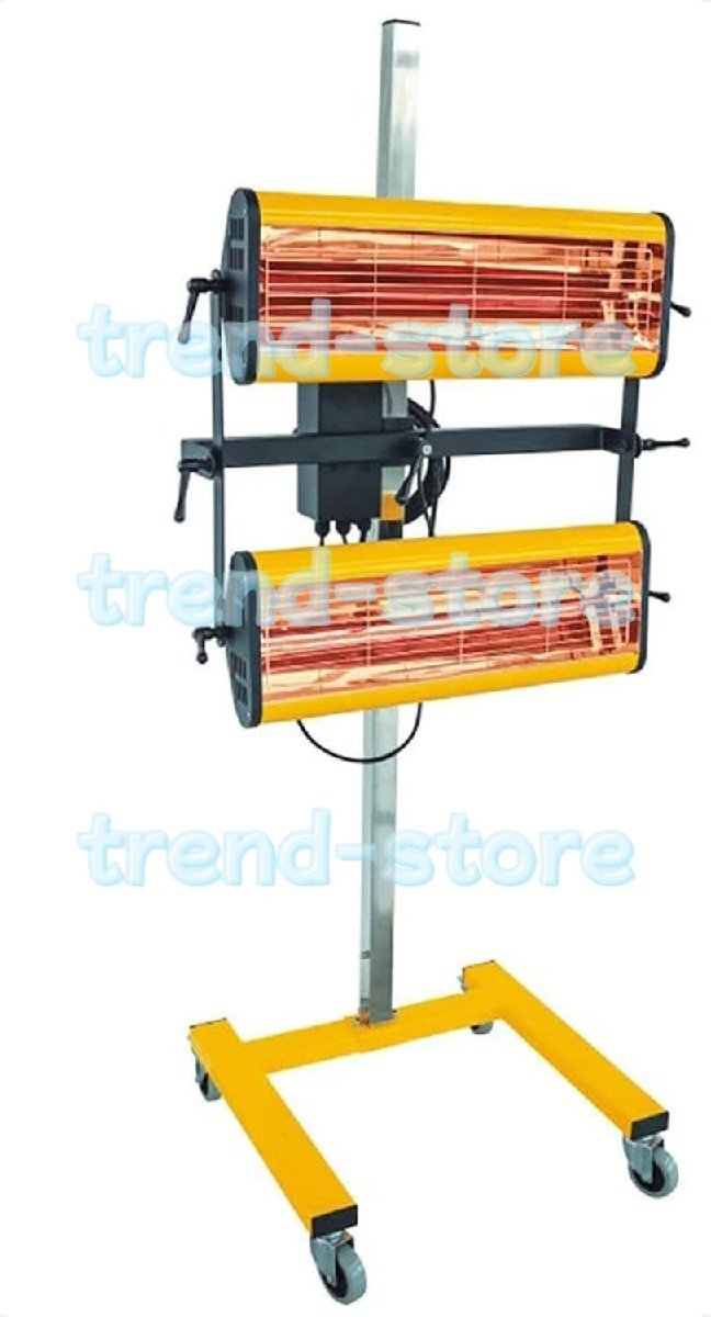 2100Wベーキング赤外線ペイント硬化ランプ2 x1050W短波車体修理ヒーターランプ短波赤外線ヒータースタンド付き車体修理拍卖
