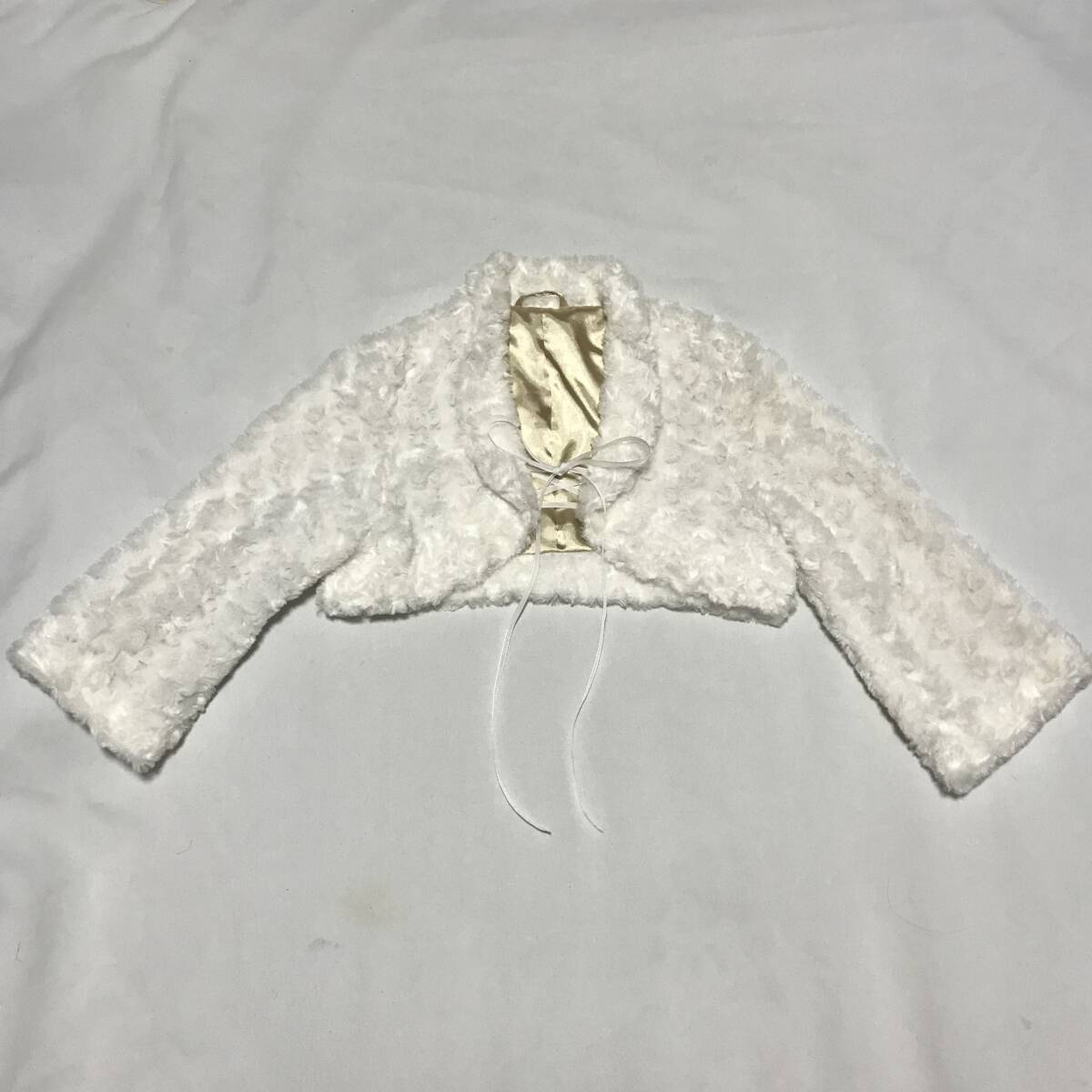 即決★ y2k フェアリーコア ファー ショート丈 ジャケット リボン 平成 ギャル 白拍卖