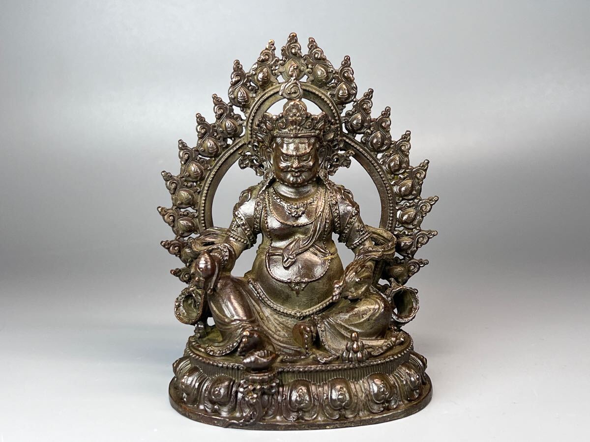 古美術 古銅 仏教美術 黄財神 置物 金属工芸 唐物 開運 お守り 縁起物 財運拍卖