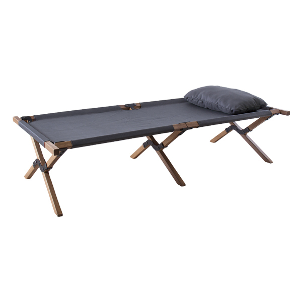 フォールディングベッド 【ライトブラウン】 天然木(アカシア) オイル仕上げ ポリエステル拍卖