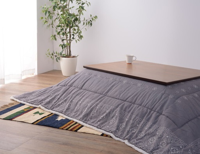 薄掛けコタツ布団 長方形 【グレー】 ポリエステル アクリル拍卖