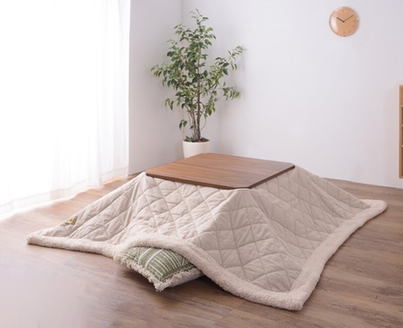 薄掛けコタツ布団 正方形 ツイード 【ベージュ】 ポリエステル拍卖