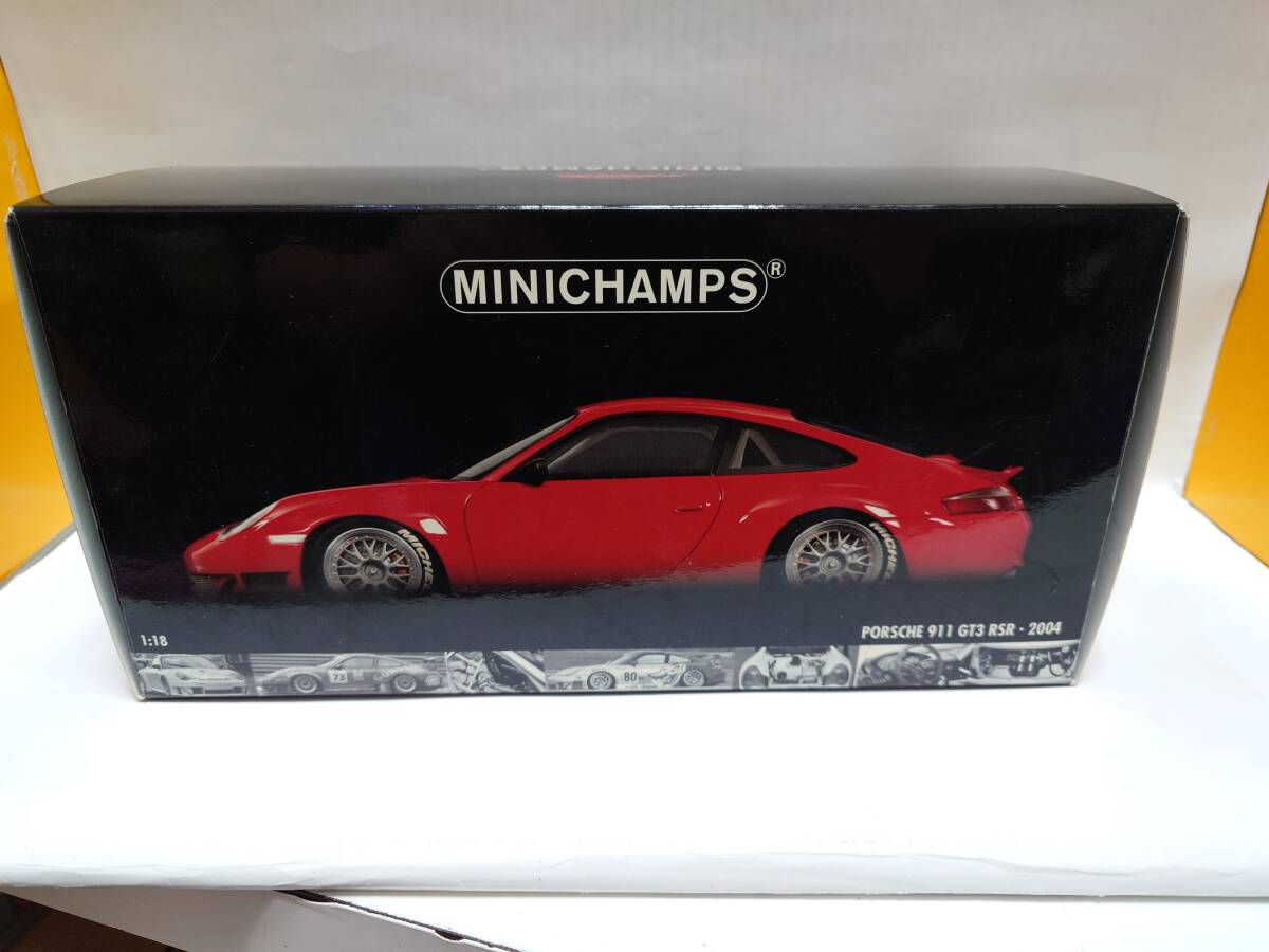 B-1238 中古品◇ミニカー MINICHAMPS ミニチャンプス 1/18 Porsche 911 GT3 RSR FIA GT 2004 レッド拍卖