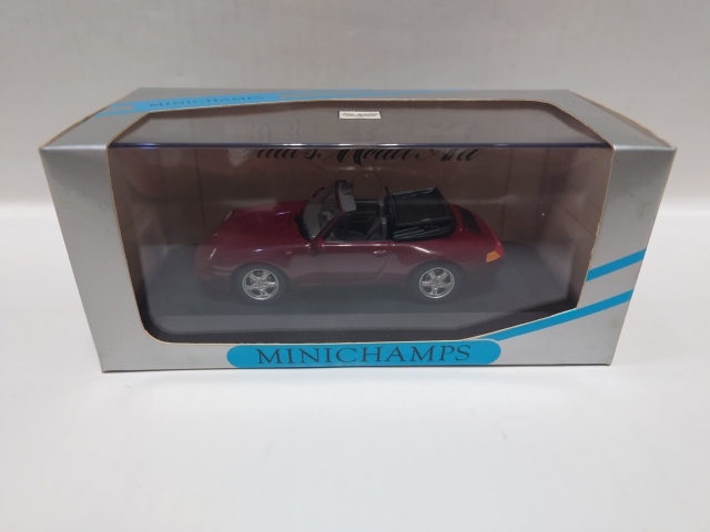 B-1199 中古品◇ミニカー MINICHAMPS ミニチャンプス 1/43 Porsche 911 Cabriolet 1994 soft top red met. レッド 銀箱拍卖