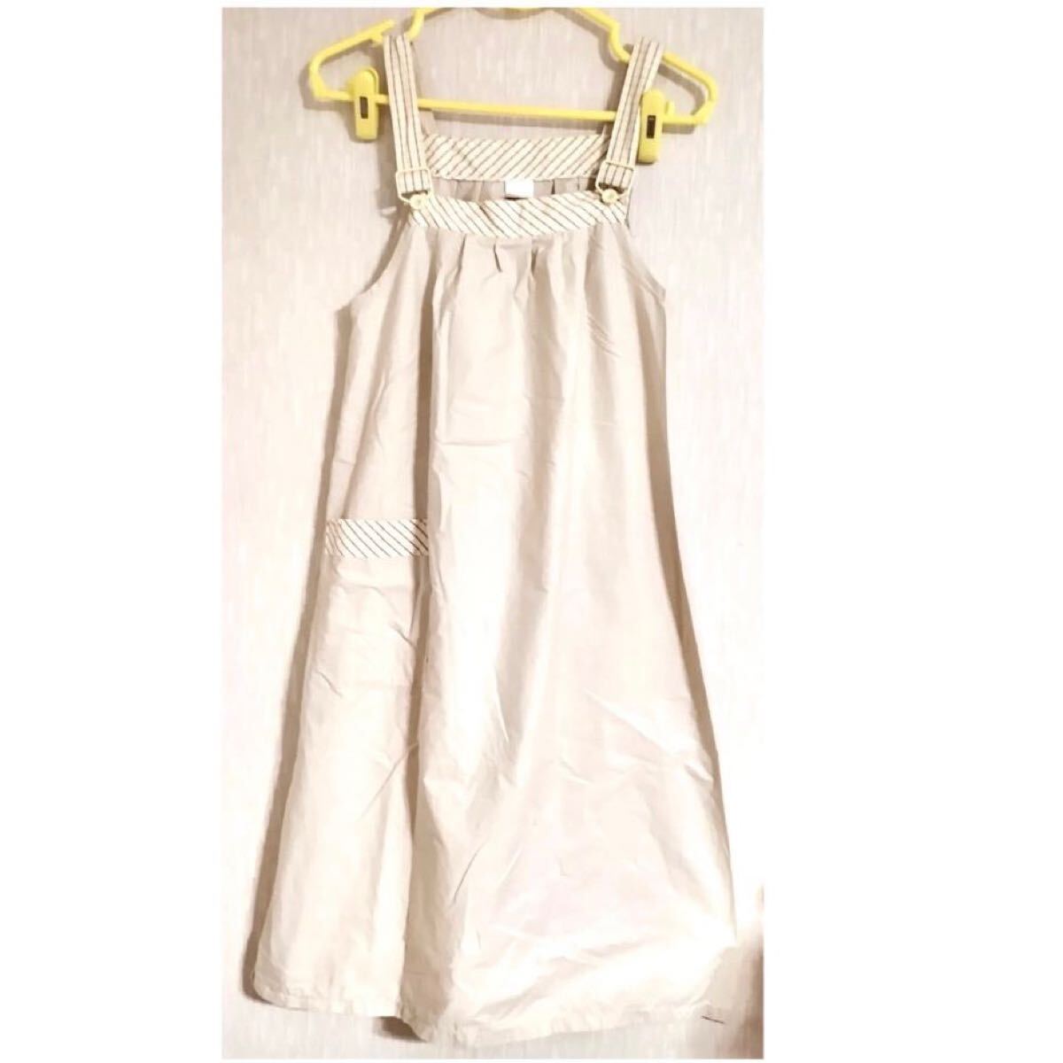 匿名配送 ジャンパースカートチュニック 無地オフホワイト ピンクブラウンチェック ワンピース キャミソールワンピース ひざ丈拍卖