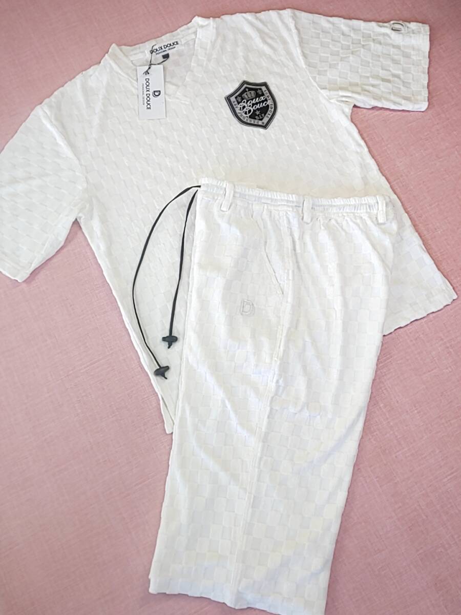 DOUX DOUCE デュークスデューチェ 新品 SALE 40%OFF 超特価 半袖 ショートパンツ 上下セット XLサイズ ゆったり目 ストレッチ 753803SE-04拍卖