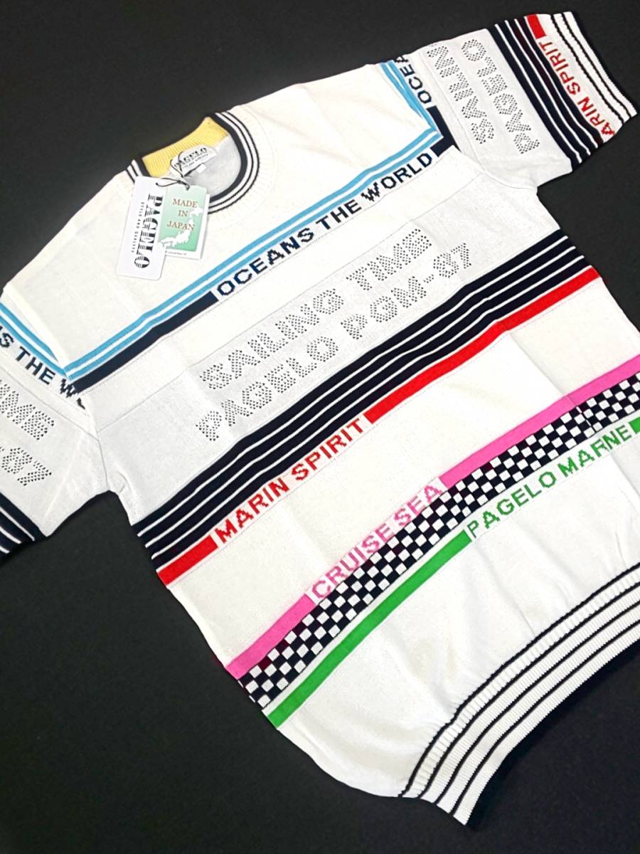 PAGELO パジェロ 新品 SALE!! 50%OFF 半額 送料無料 半袖 丸首 サマーセーター Lサイズ ゆったり カジュアル 日本製 11-7601-07-01拍卖