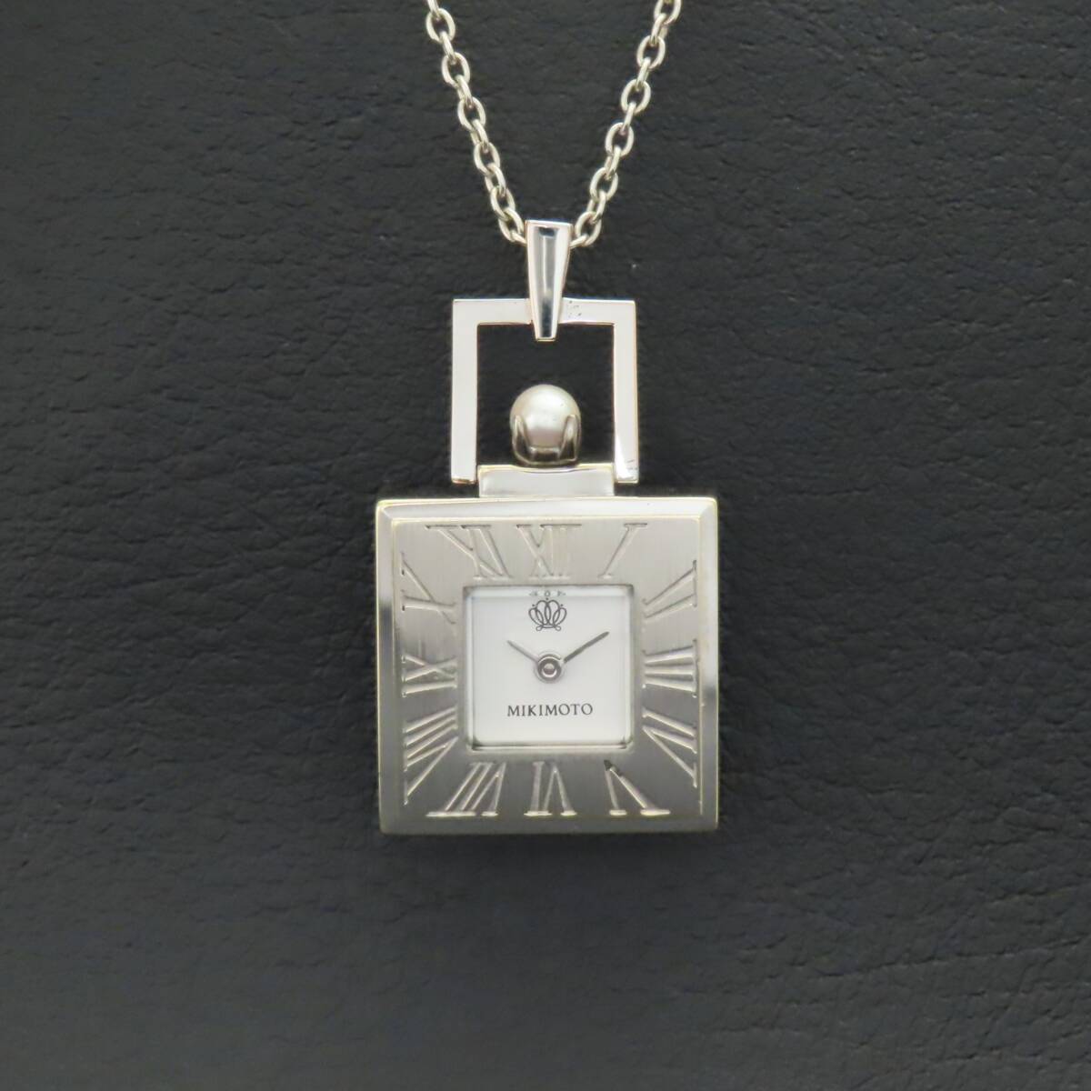 稼働品 美品 MIKIMOTO ミキモト パール 真珠 時計 クオーツ 051476 ネックレス 新品シルバー925チェーン付き拍卖