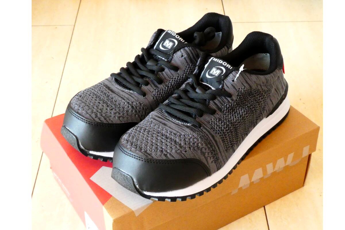 Й★MIDORI ANZEN★プロスニーカー★23.0EE★黒★編物製★A種(普通作業用)★MWJ-710★安全靴★ワイド樹脂先芯★箱入り★未使用品★拍卖