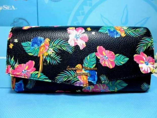 送料無料 50%引 サマンサタバサ 牛革 パラダイス リゾート プリント かぶせ 長財布 ハイビスカス オウム 未使用 証明書付拍卖