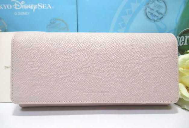 送料無料 45%引 サマンサタバサ 牛革 型押 シンプル かぶせ 長財布 ベビーピンク 薄 ピンク 新品 証明書付 サマンサマイン サマンサベガ拍卖