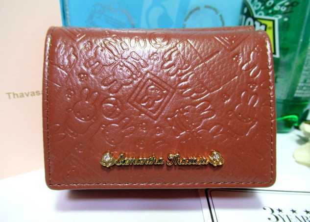 送無 20%引 サマンサタバサ 限定 ミッフィー メラニー 牛革 三つ折り財布 折財布 ミニ財布 茶 新品 証明書 限定箱 有料包装付 開運 金運UP拍卖