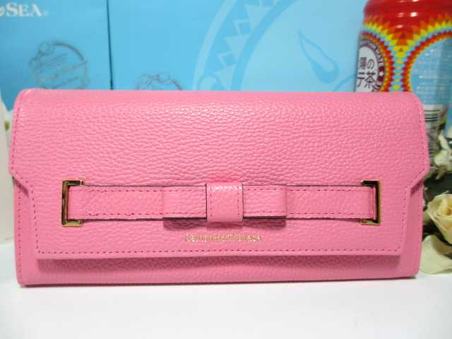 送料無料 52%引 サマンサタバサ リボン付 牛革 かぶせ 長財布 ピンク 新品 証明書付 開運 金運 恋愛運up エムシュシュ拍卖