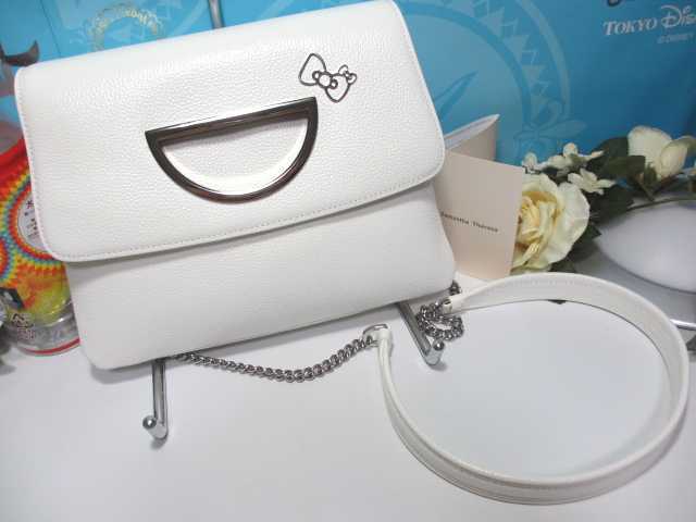 送料無料 38%引 サマンサタバサ 限定 ハロー キティ 牛革 2WAY ショルダーバッグ クラッチバッグ ハンドバッグ 新品 証明書付 サンリオ拍卖