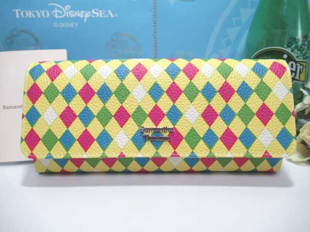 送料無料 75%引 サマンサタバサ 限定 バービー Barbie 牛革 カラフル プリント かぶせ 長財布 未使用 証明書付 若干難有り拍卖