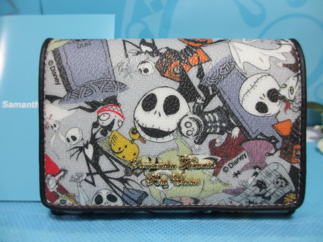送無料 50%引 サマンサタバサ 限定 ナイトメアー ビフォア クリスマス パスケース カード入 ミニ財布 未使用 証明書 ディズニー ジャック拍卖