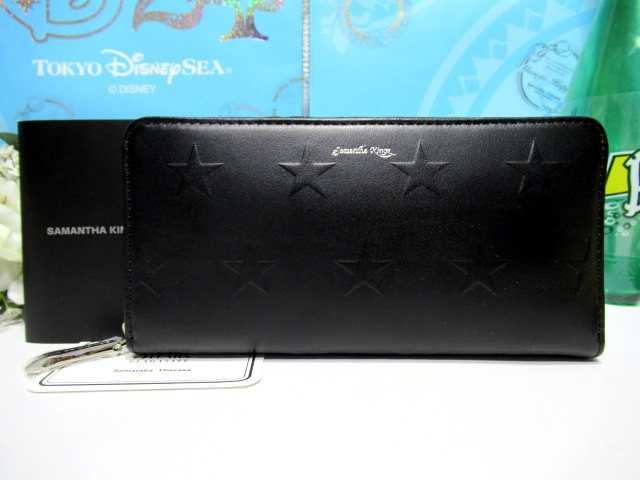 送料無料 キングズ バイ サマンサタバサ 牛革 スター 星 型押 ラウンドジップ ファスナー 長財布 黒 新品 証明書 包装付 サマンサキングズ拍卖