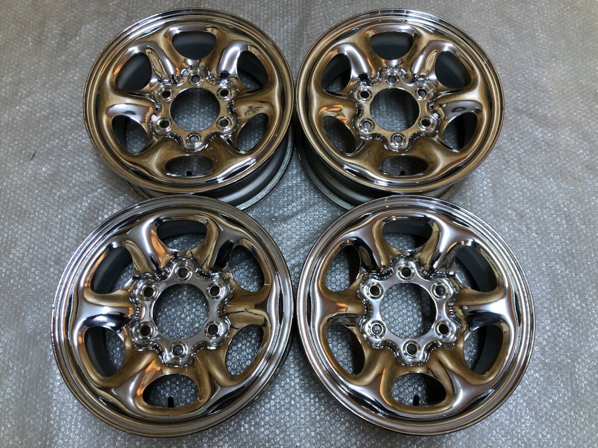 ☆美品☆ NISSAN 日産 D21 テラノ 純正 15インチ 6J メッキ スチール ホイール 139.7 ダットサン D22 ダットラ B2200 B2600 プロシード 拍卖