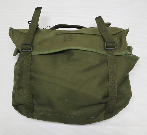 BA14米軍実物ARMYアメリカ古着 フィールド カーゴバッグM1945手提げFIELD CARGOキャンバス綿50’Sビンテージ緑系オールド&レトロスタイル拍卖