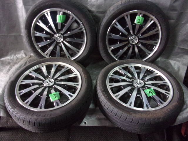 Y【2691】N BOX JF1 純正アルミホイールタイヤ付き4本セット TY0 15054A 15インチ 4穴 15×41 12J OFF45 165/55R15拍卖