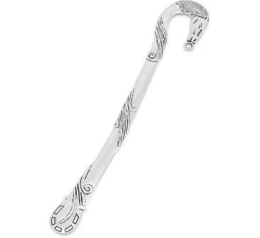 TT-馬型ブックマーク1本アクセサリーパーツ本のしおり(アンティークシルバーカラー)1個入全長12.5cm拍卖