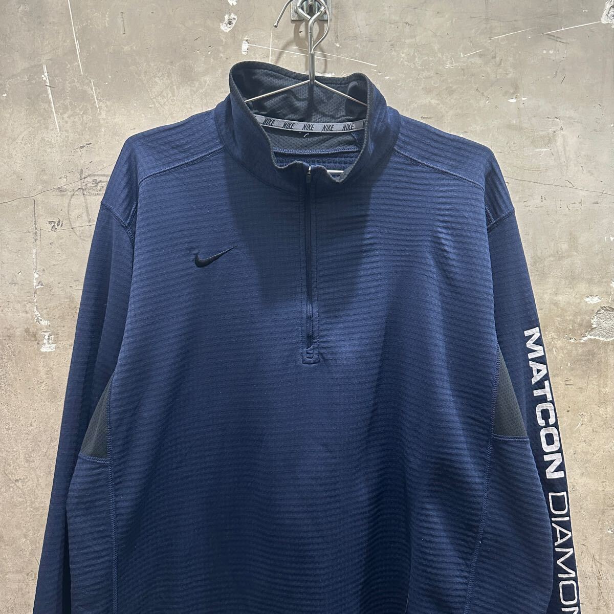 US古着ナイキ テックジャージ ハーフジップ プルオーバー ネイビー拍卖