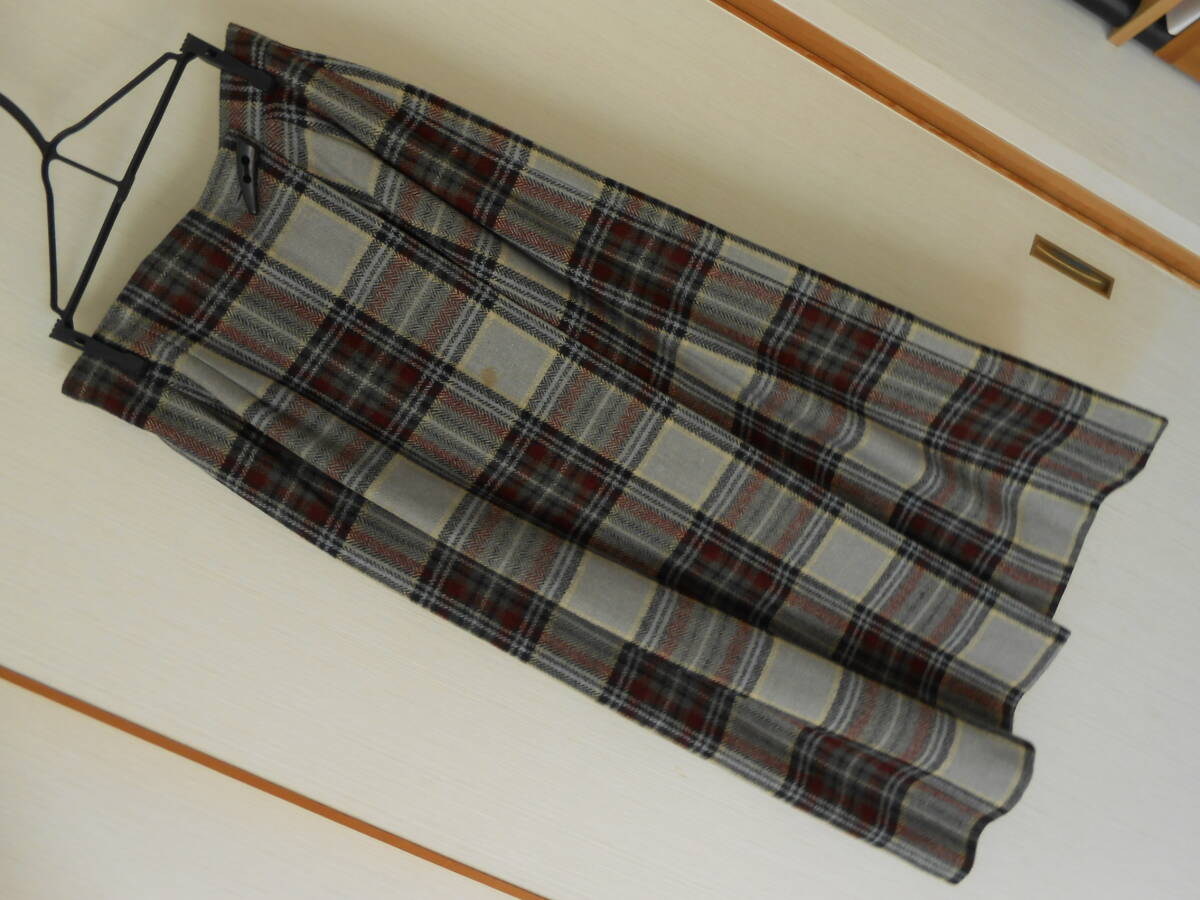 レディース ロングタイトスカート巻きスカート風 チェック柄 W64拍卖